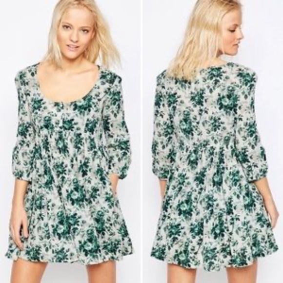 Ralph Lauren Denim & Supply Green Floral Babydoll Dress - Picture 2 of 10